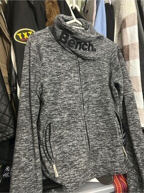 Bench Heathered Gray Funnel Neck Sweater Jacket